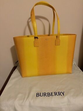 Burberry Yellow Ombre Leather Tote